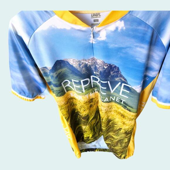 Rare Repreve Unifi  Cycling Jersey Men Large Full Zip Substainable Breathable - Picture 9 of 9